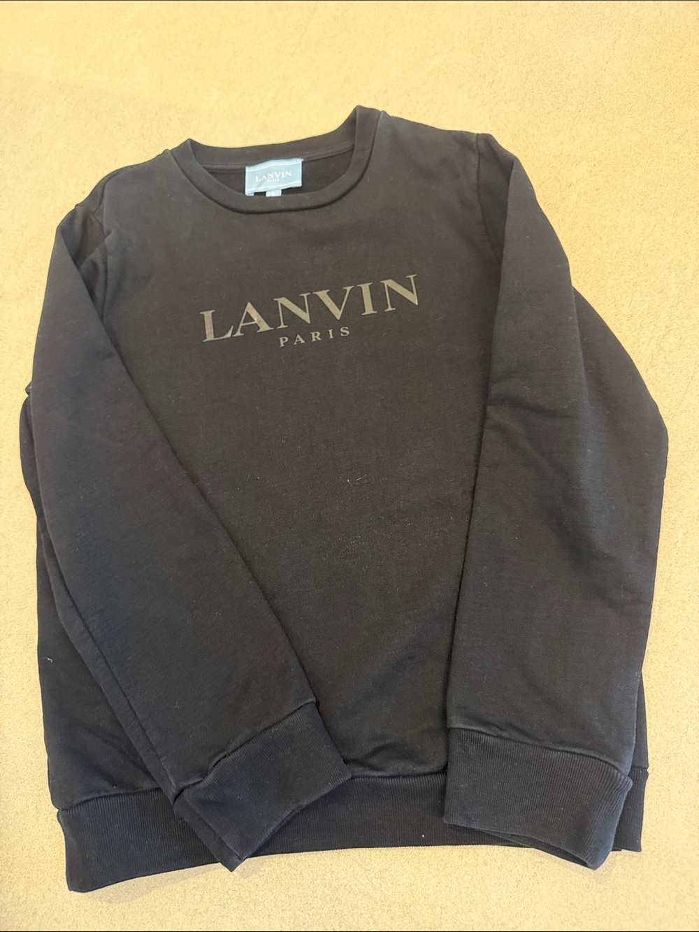Lanvin Black Crewneck Sweater with Subtle Logo